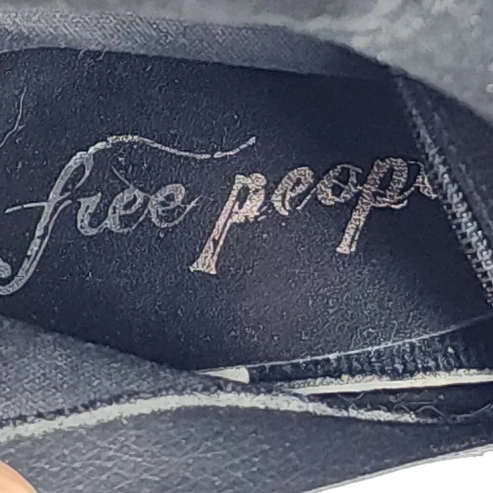 Free People Women's Echo US6-6,5 EU37 Black Suede Platform Over The Knee Boots